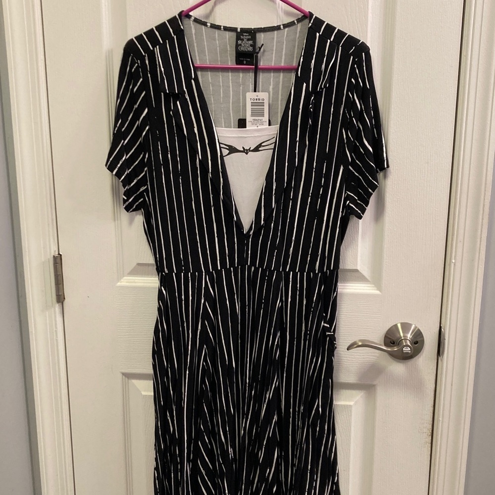 Nightmare Before Christmas torrid skater Stripe Midi Dress Jack Skellington